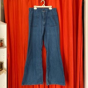 COPY - Vintage medium wash denim utility flare je…
